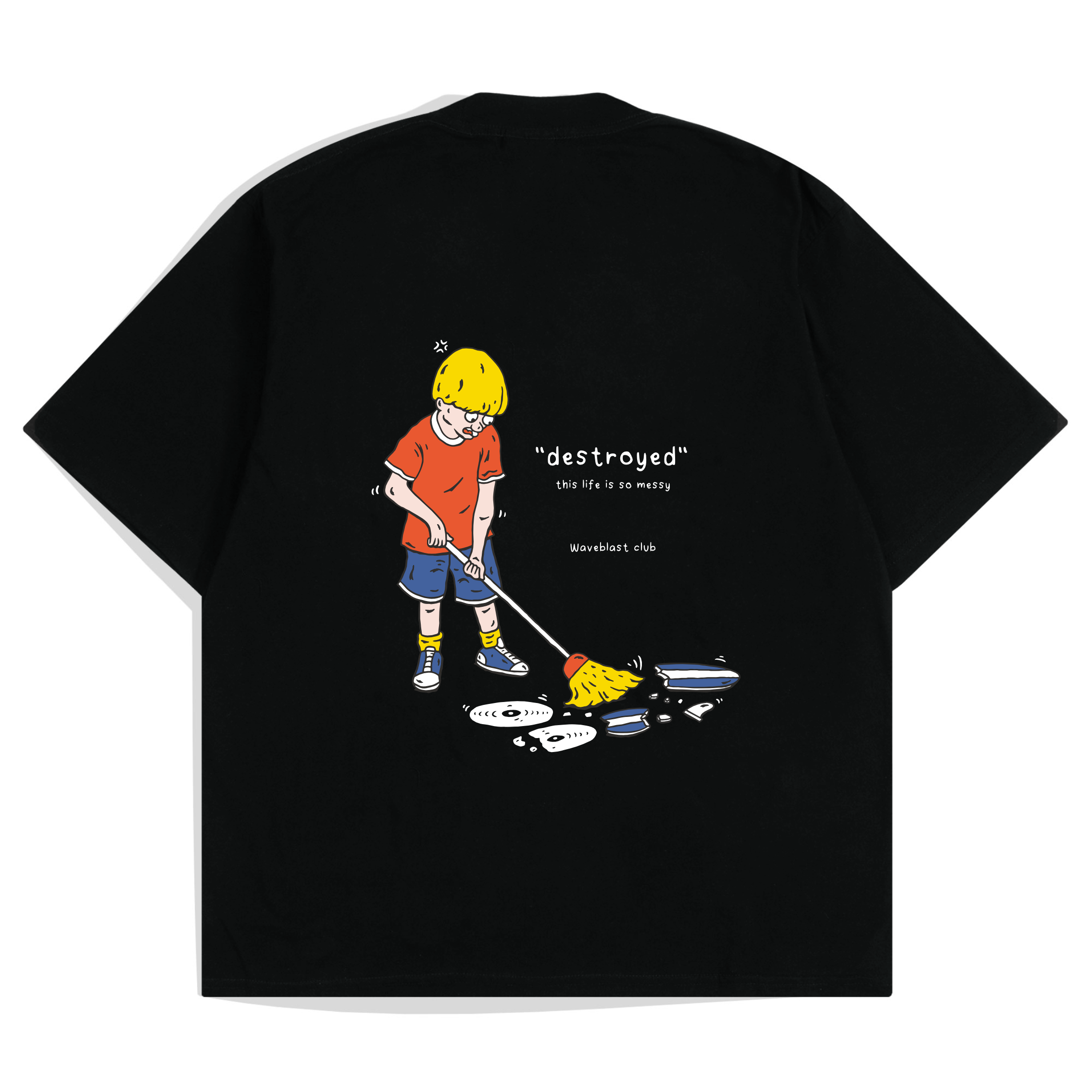 Waveblast Oversize T-Shirt Destroyed Black