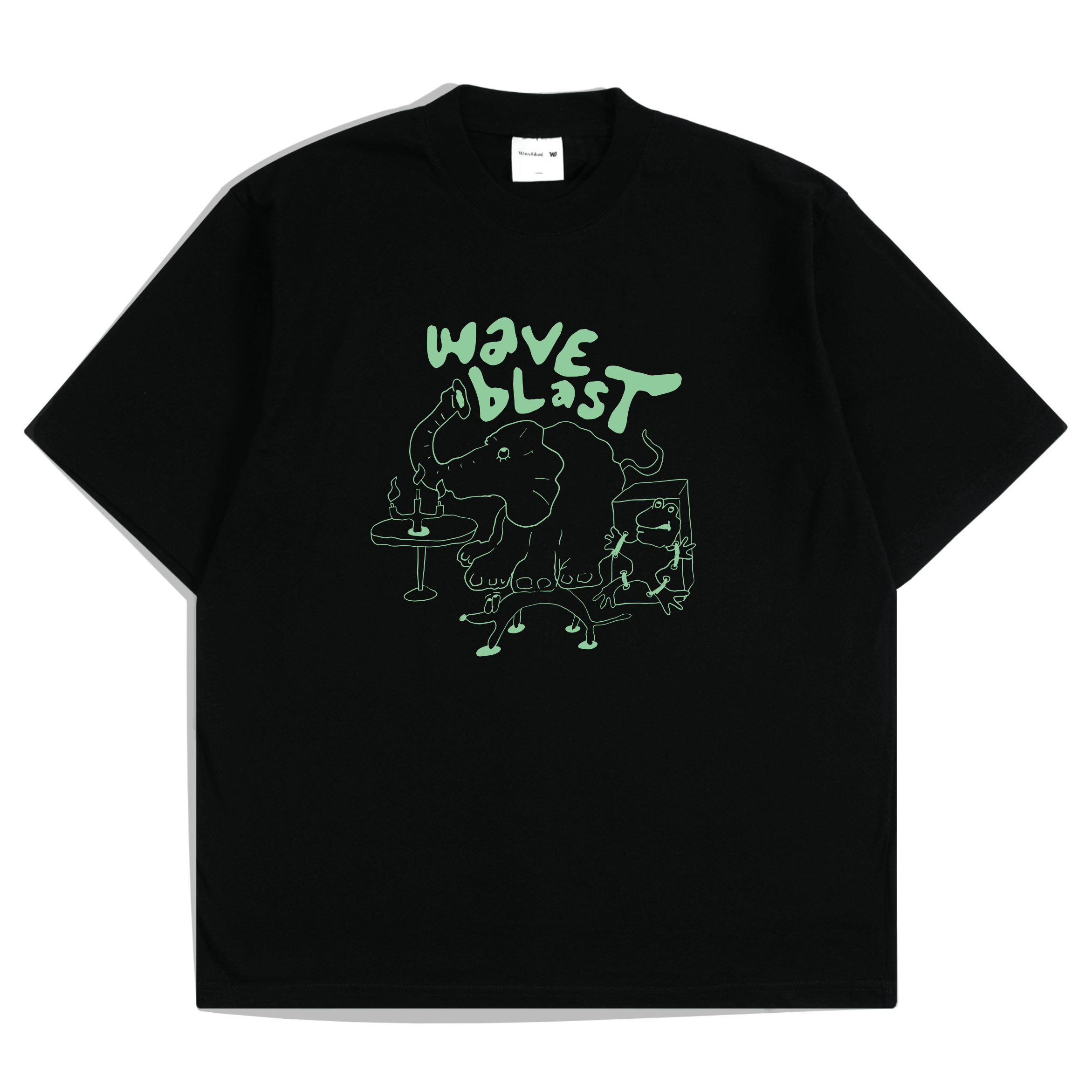 Waveblast Oversize T-Shirt Elephant Black