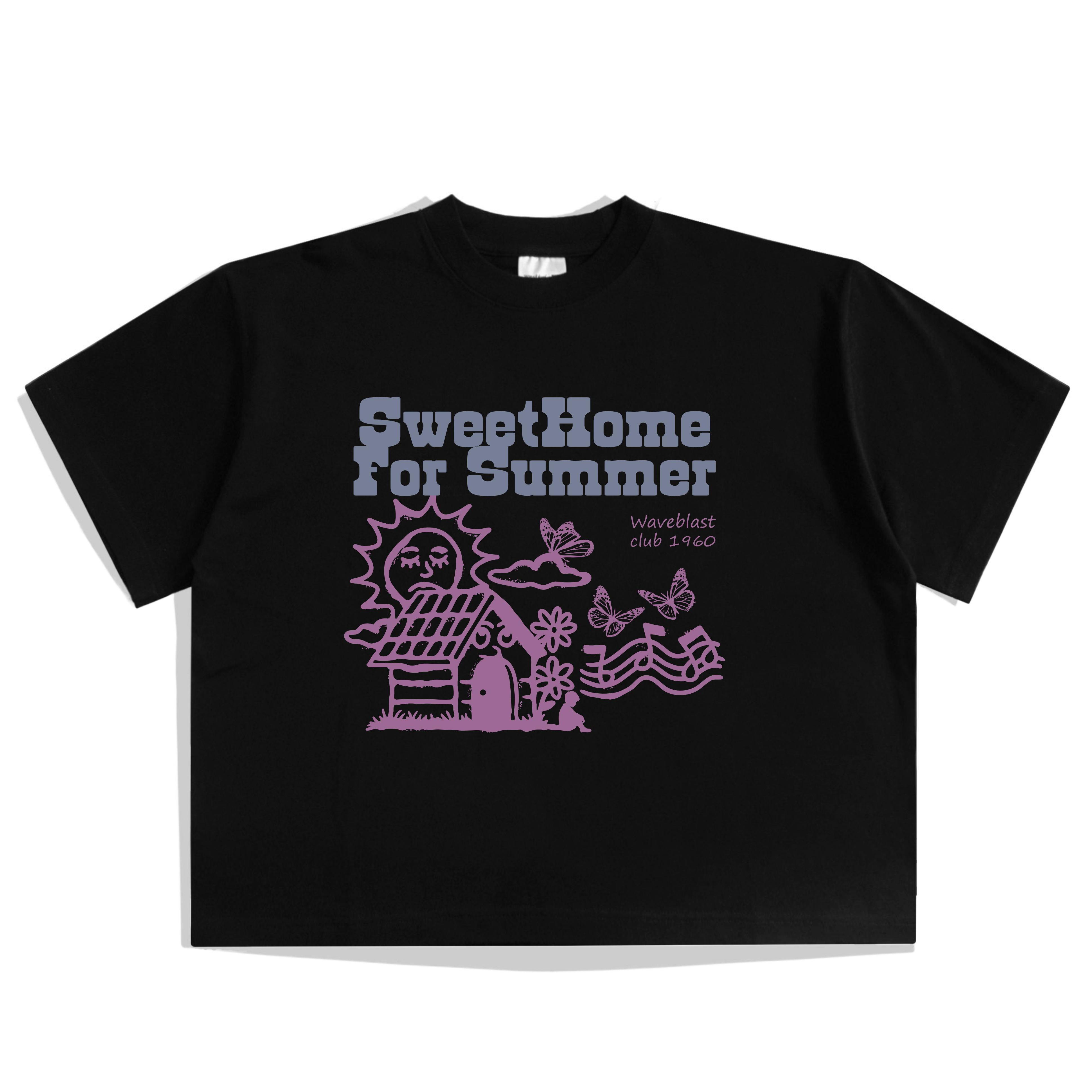 Waveblast Boxy T-Shirt - Sweethome Black