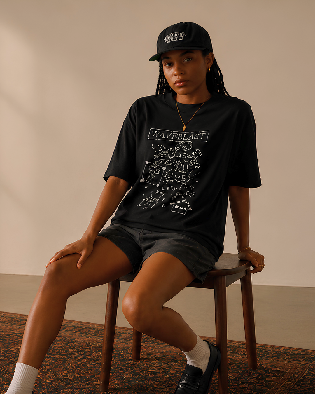 Waveblast Boxy T-shirt - Lazy Black